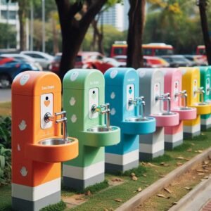 rental colorful handwashing station in syracuse new york.